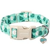 DOGWONG Valentine's Day Dog Collar, Green Heart Dog Collar Adjustable Soft Cute Pet Dog Collar Cu...