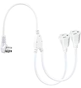 2FT Power Cord Extension 2Way Splitter -Y Splitter Extension Cord,3Prong Double Outlet Power Cord...