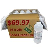 32 lbs Food Grade Sodium Hydroxide Lye Evenly-Sized Micro Pels (Beads or Particles) - 16 x 2lb Bo...