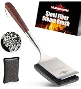 XUDAKAIXIN Bristle-Free Steam Cleaning Grill Brush,with Extended Luxurious Rosewood Handle and 1 ...
