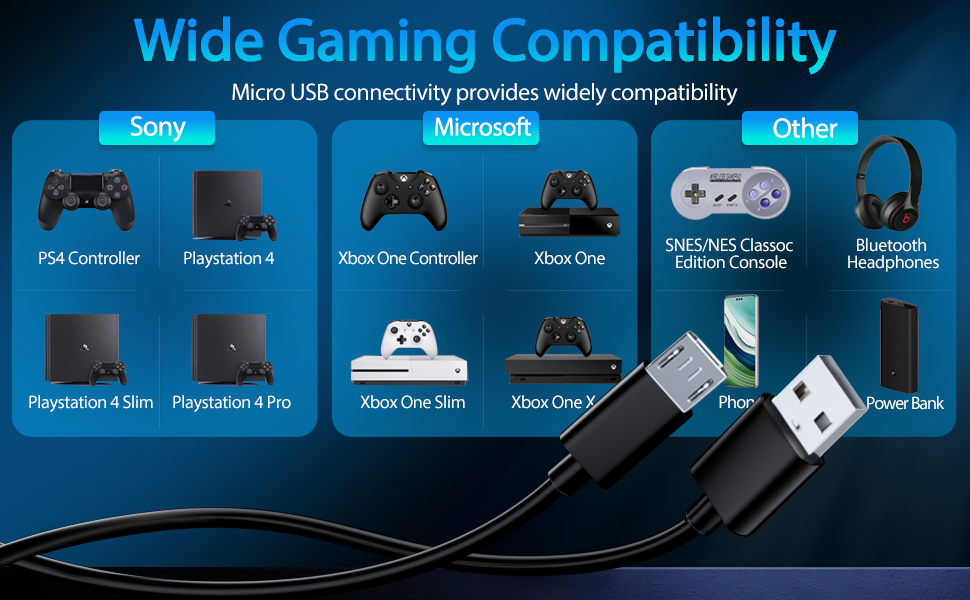 MX-1078 PS4 Charging Cable Compatible xbox one