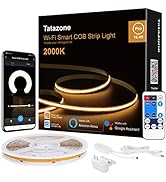 Tatazone 2000K Yellow Smart COB Led Strip Light with App, 16.4ft Bright Dotless WiFi Amber Led Li...