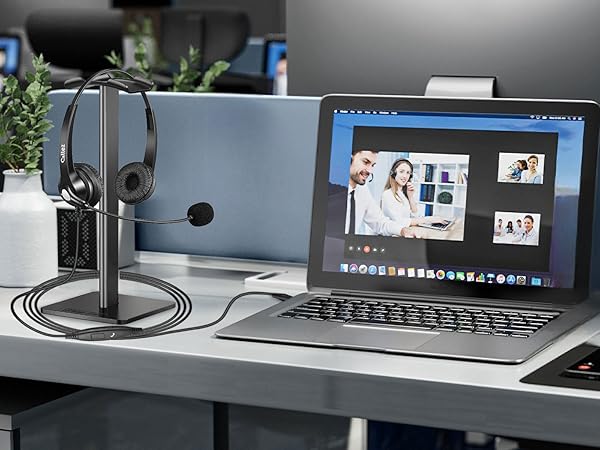 Callez Wired 3.5mm/Type-C Headset with Mic for Work