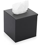 Sumnacon Square Tissue Box Cover - Stylish Cube Stainless Steel Tissue Box Holder, Modern Metal F...