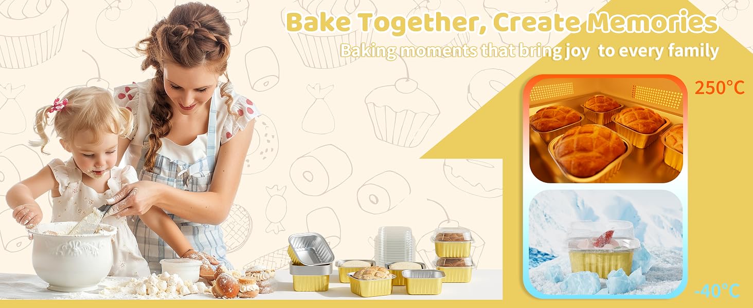 Aluminum Foil Brownie Baking Cups Disposable Dessert Cupcake Cups for Wedding Birthday Party