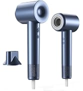 Hair Dryer, High-Speed Ionic Travel Blow Dryer 150k RPM Fast Drying | Professional Quiet Compact ...