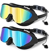 LEEIGGT Swim Goggles for Kids 8-14, Youth Beginner Swimming Goggles Anti Fog UV Protection, Leakp...