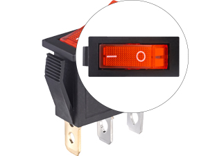 rocker switch with red light