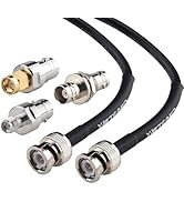 YOTENKO BNC Cable 50ft, 50 Ohm RG58 BNC Male to BNC Male Extension Cable + Set of 3 BNC Female to...