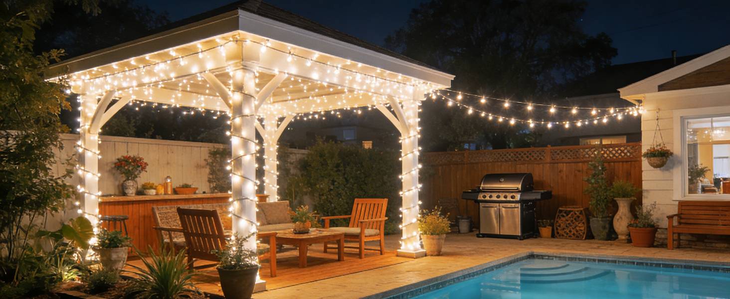 solar twinkle lights outdoor waterproof