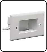 DATA COMM Electronics 45-0009-WH Easy Mount Recessed Low Voltage Cord Plate, Outlet Box, In Wall ...