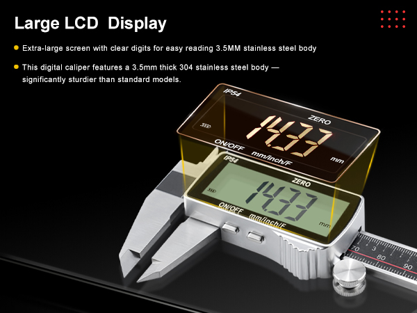 caliper measuring tool large display
