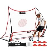ZEALFEEL Soccer Rebounder, 2-in-1 Soccer Rebound Net, 6'x4.7' Large Net &amp; 6'x16" Small Net, Socce...