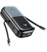 2026 Latest Portable Charger with Built in Cables, 20000mAh 65W Compact USB C Laptop Power Bank F...