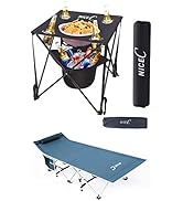 Folding Table with Cooler + Folding Camping Cot with Pillow