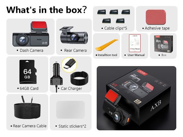 Dual Dash Cam Front and Rear: 4K+2.5K Dash Camera for Cars Built-in 5G WiF aPP Control Car Dashcam