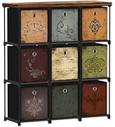 VASICAR Fabric Dresser with 9 Drawers, DIY Cube Organizer for Closet, Storage Drawer Unit Chest o...