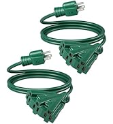 DEWENWILS 6FT Outdoor Extension Cord, Halloween Green Extension Cord 13A/1625W, Weatherproof 16/3...
