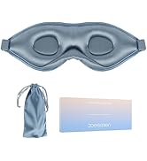 Sleep Mask - 100% Mulberry Silk Eye Mask, ZOESMIEN 3D Contoured Eye Mask for Women Men, Light Blo...