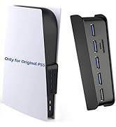 6 Port USB Hub for PS5 Accessories, Megadream High-Speed Expansion Hub Charger Splitter Adapter w...