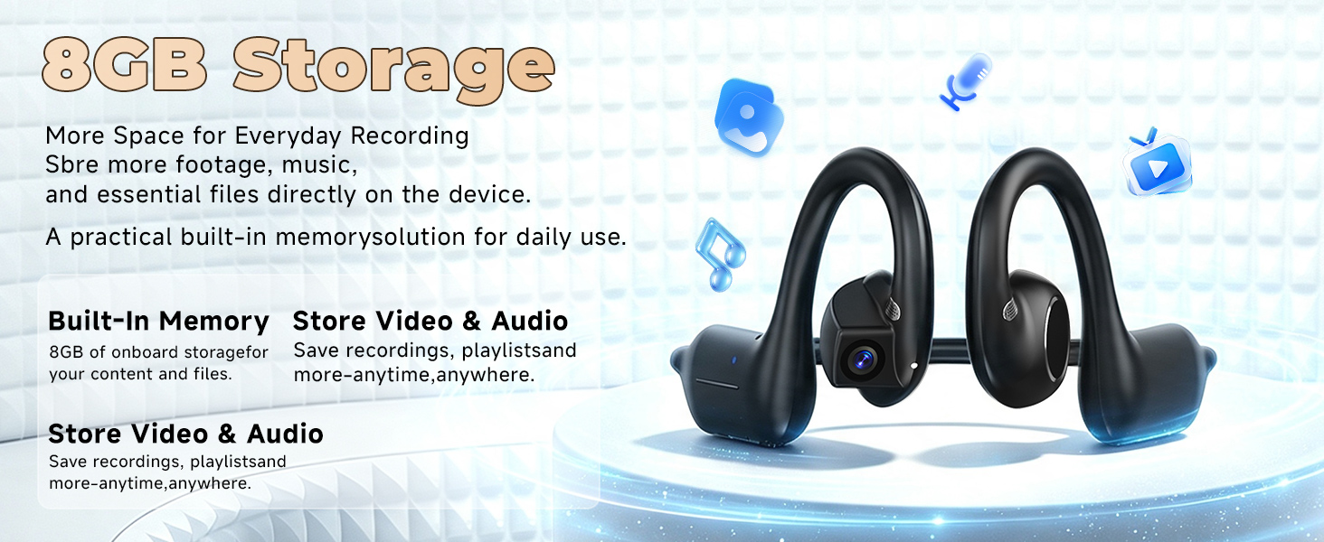 bone conduction headphones with camera