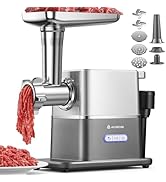 AAOBOSI Meat Grinder Electric 3000W Max with 60dB Quiet DC Motor, Auto-Reverse &amp; Storable Food Pu...