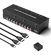 RuiPuo 2Port Component to HDMI Converter, YPbPr to HDMI Adapter Supports 1080P/720P Compatible DV...