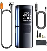 WANBILU Cordless Air Compressor 150PSI - 5X Faster Tire Inflator with Dual Power, 5 Preset Modes ...
