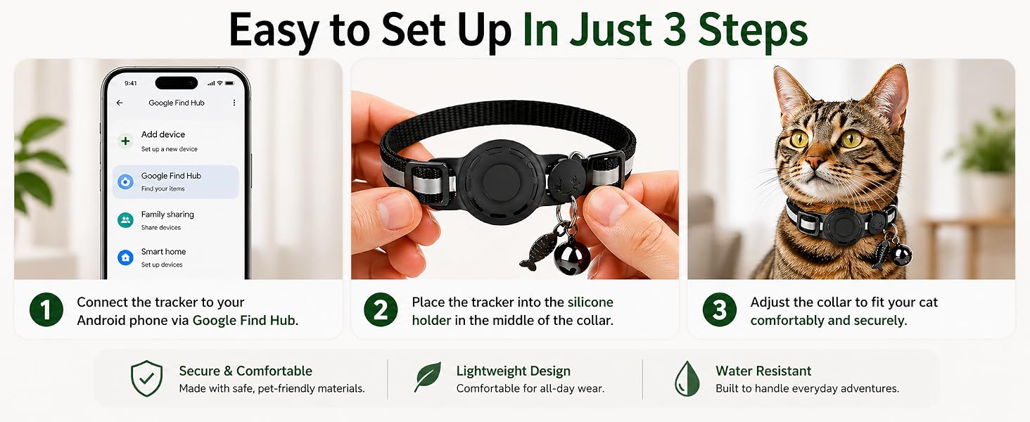 Pet Tracker,GPS Collar for Cats