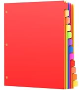 SUNQEBO 12Pcs/1 Set Binder Dividers with Tabs, 12 Multicolor Tab Dividers for 3 Ring Binder, Plas...