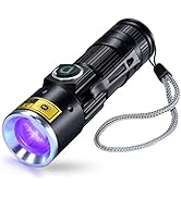 DARKDAWN UV 395nm Light Flashlights USB Rechargeable Ultraviolet LED Blacklight Mini Wood’s Lamp ...