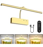 Picture Light with Remote, 15.35inch Wireless Rechargeable Battery Wall Light for Paintings, 3 Co...