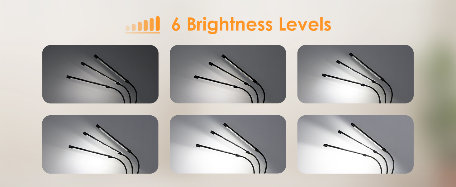 desk lamp with 6 brightness levels