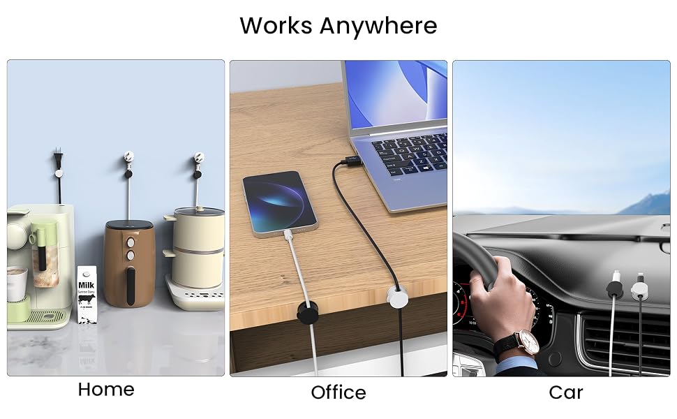 magnetic cable clips cord organizer adhesive cord holder for nightstand desk phone charger