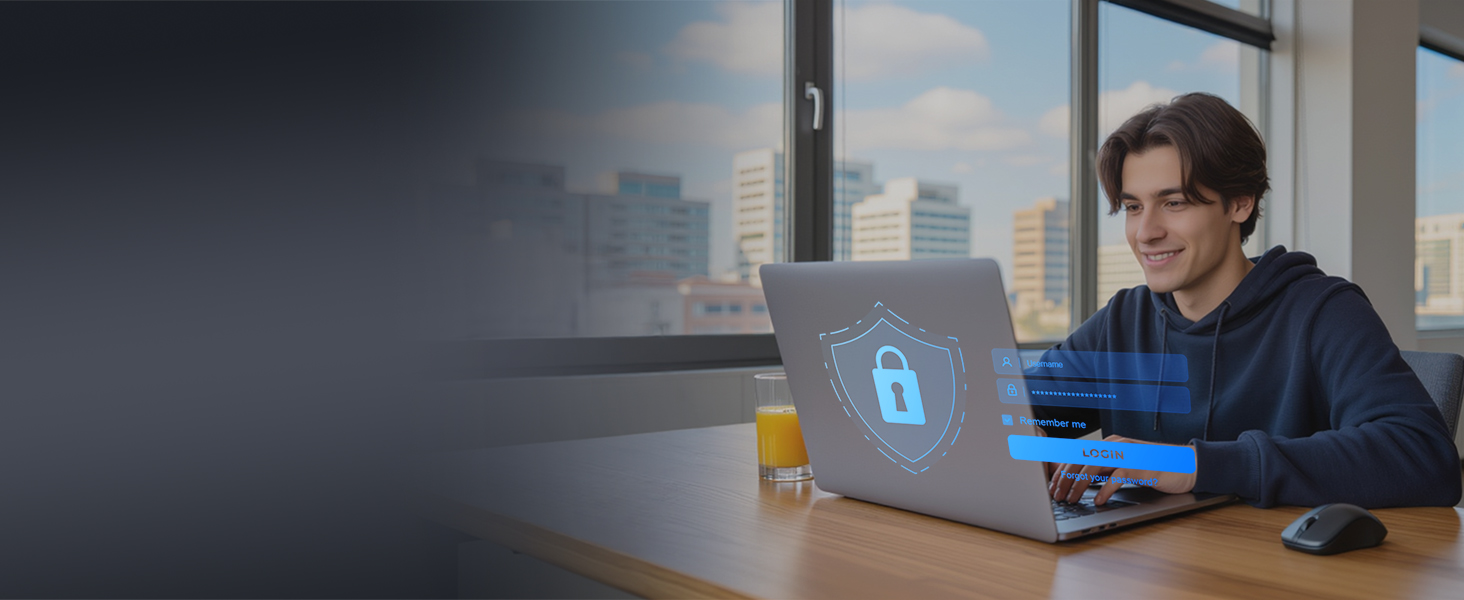 Secure Connection with WPA2 Encryption Protecting Data While a User Works on a Laptop