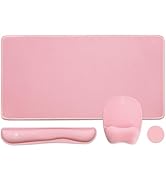 WB WEIRDBEAST Keyboard Wrist Rest Large Mouse Pad Wrist Support for Computer, 4 in 1 Memory Foam ...