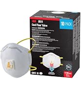 3M N95 Respirator 8511, Cool Flow Valve, 10 Pack, NIOSH-APPROVED, Advanced Filter Media For Easy ...