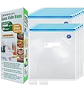 Daarcin 15pcs 10.2x11in/26x28cm Sous Vide Bags BPA Free Reusable Vacuum Sealer Bags Keep Food Fle...