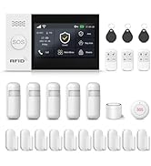 PGST Wireless Alarm System,24 PCS Smart Home Security System with 4G SMS/Tuya App Instant Alerts,...