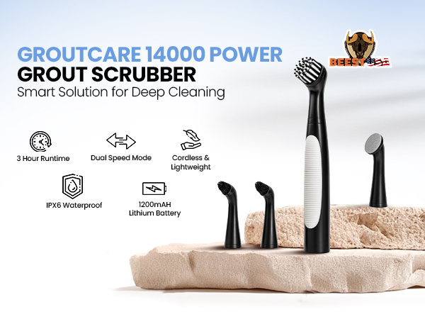 Grout brush cleaner for tile and floor