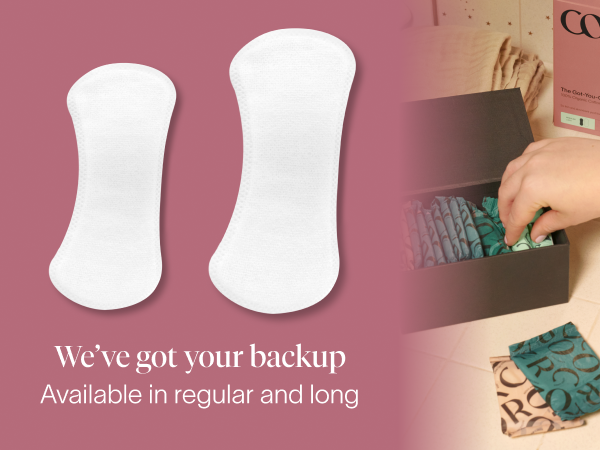 cora period liner panty liners 100% organic cotton topsheet feminine care regular long