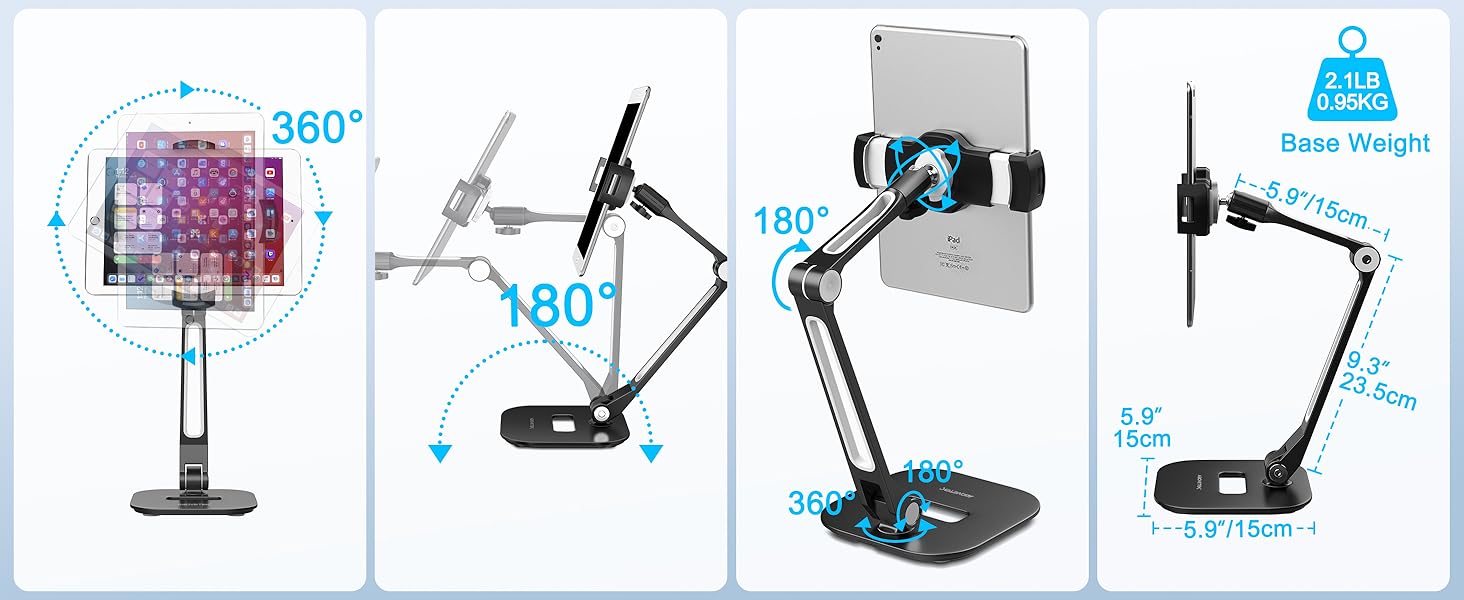 Long Arm Aluminum Tablet Stand
