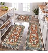 Boho Kitchen Rug Sets 3 Piece with Runner Non Slip Kitchen Rugs and Mats Washable Kitchen Ma...