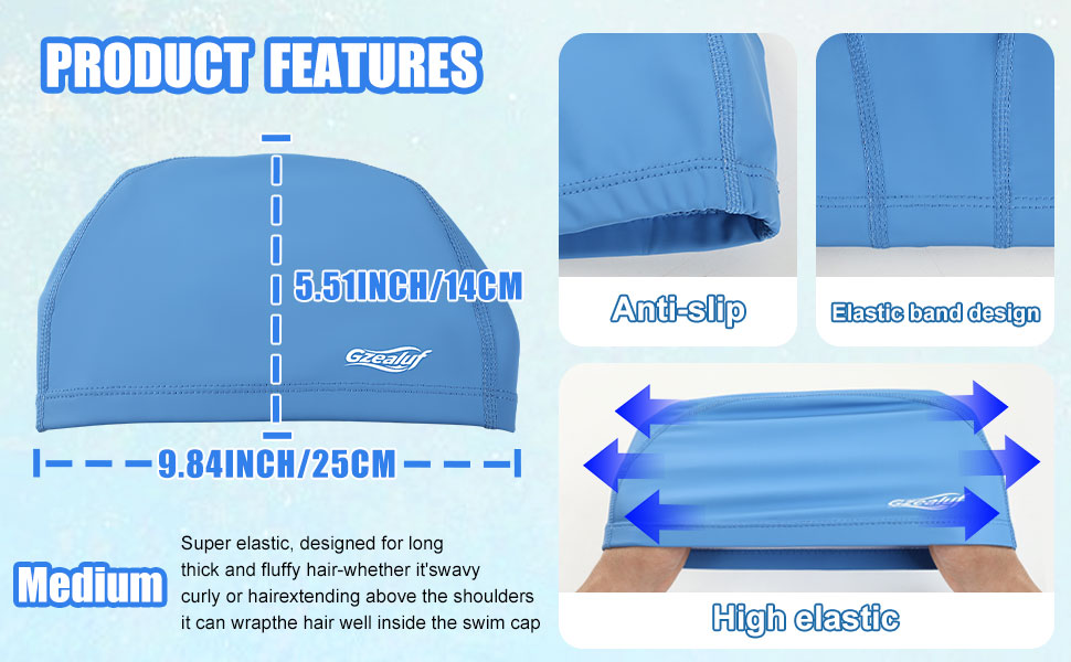 High Elasticity Fabric Swim Cap