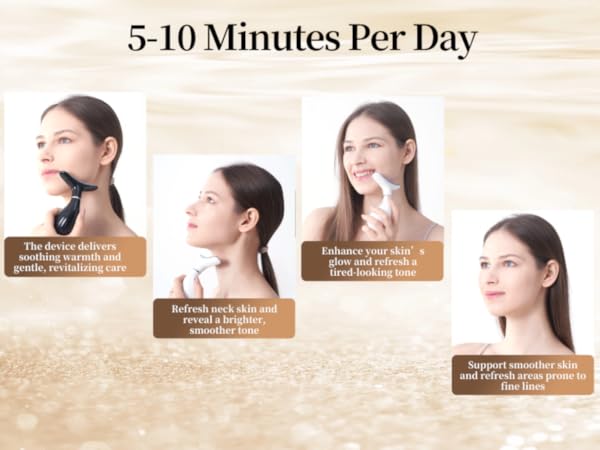 facial massager on jaw, face and neck to enhance glow and smoothen fine lines