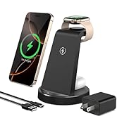 Charging Station for iPhone Charger Stand: 3 in 1 Wireless Charger for Apple iPhone 17 16e 16 15 ...