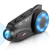 MAXTO Motorcycle Bluetooth Headset with Camera 1080P HD, M3 Upgraded 360°Adjustable Clip, 6 Rider...