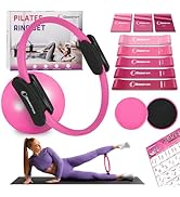 Goocrun Pilates Ring Set Exercise Equipment with Exercise Bands Resistance Bands Set, Pilates Bal...