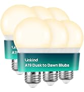 Linkind Dusk to Dawn Light Bulbs Outdoor, A19 Sensor Led Bulbs Automatic On/Off, 9.5W led Light B...