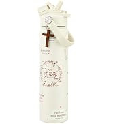 KEWIXY 24 oz Christian Water Bottle, 2-in-1 Lid, Straw &amp; Spout, Insulated, Leak Proof, Keep Cold,...